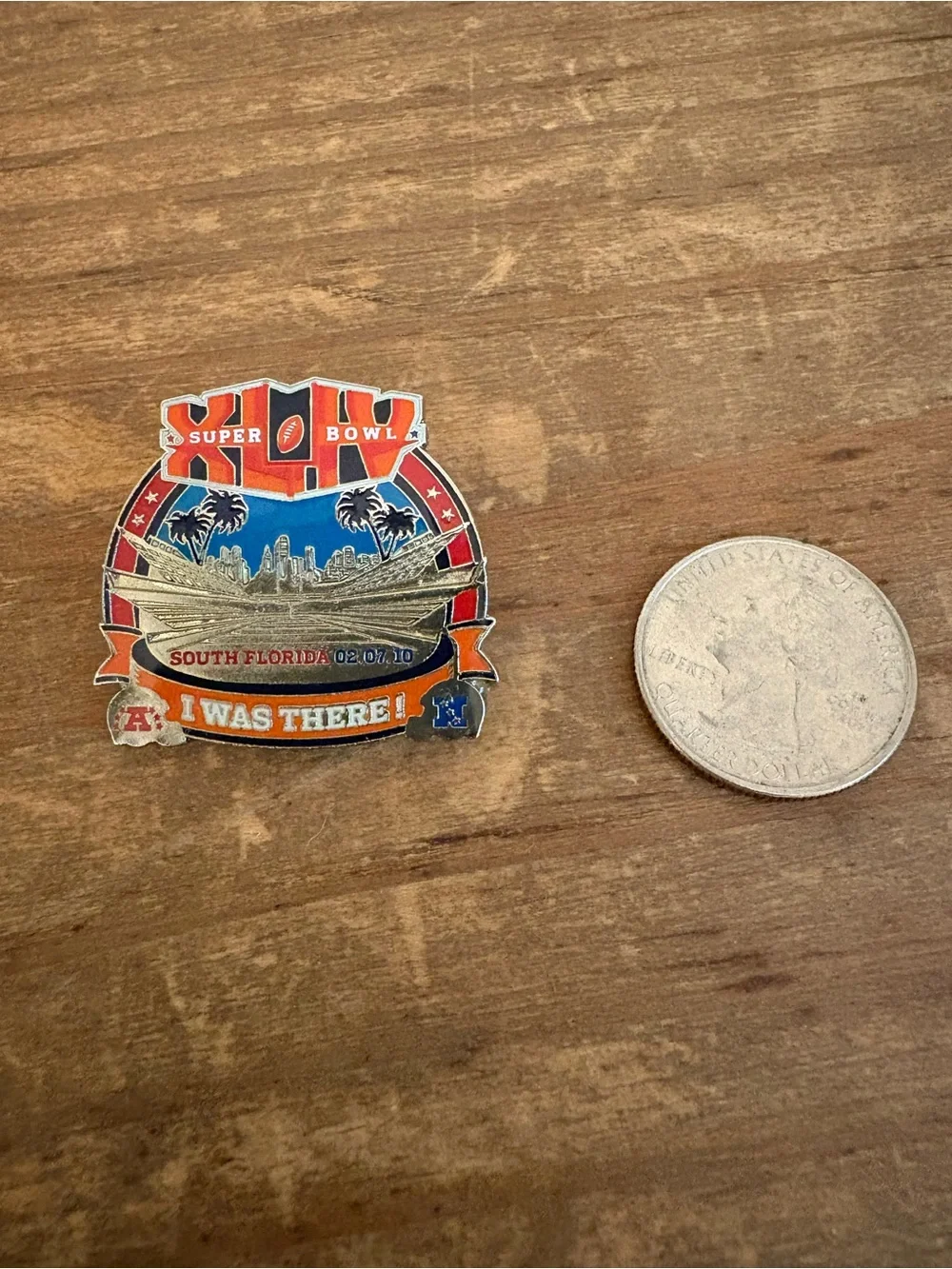 Super Bowl XLIV South Florida Commemorative Pin - Blue & Red
